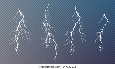 Thunder-storm and lightnings. Magic and bright lighting effects.