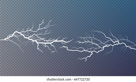 Thunder-storm and lightnings. Magic and bright lighting effects.