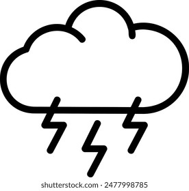 thunderstorm line icon illustration vector