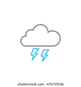 thunderstorm line icon, outline vector logo illustration, linear pictogram isolated on white