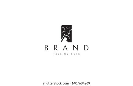 Thunderstorm Mountain Black abstract vector logo design
