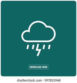  thunderstorm night cloud vector icon weather forecast