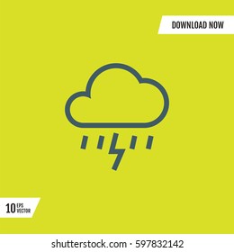  thunderstorm night cloud vector icon weather forecast