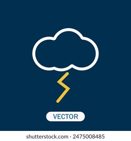 Thunderstorm outline icon vector illustration eps.