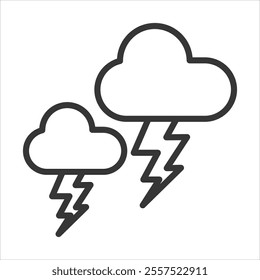 Thunderstorm Outline Icon Vector Illustration