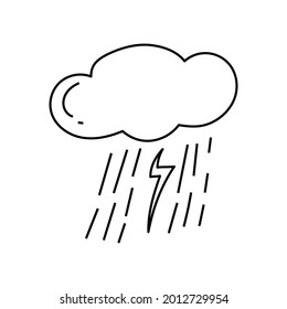 thunderstorm Outline symbol isolated on white background