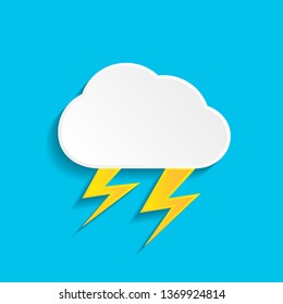 Thunderstorm paper art icon
