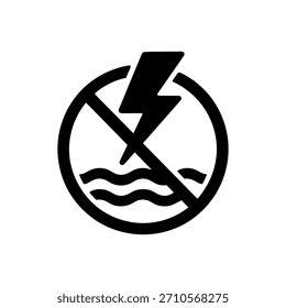 Ícone De Fechamento De Pool Do Thunderstorm Isolado No Plano De Fundo Branco