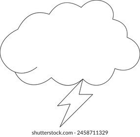 Thunderstorm Rain - Weather Editable Thin Line Icon