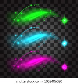 Thunderstorm realistic elements with colored flashes
