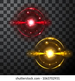 Thunderstorm realistic elements with colored flashes