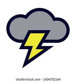 Thunderstorm. Simple Vector Color Icon.