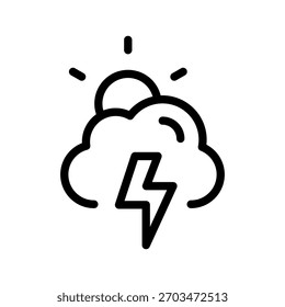 Thunderstorm com conjunto de ícones dinâmicos do Sun, coleção de ícones de tempo modernos e mínimos para projetos criativos
