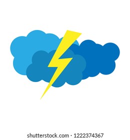 Thunderstorm. Trendy Flat style icon for weather apps, graphic design, banners, flyers, posters, covers or template.Web site, UI. EPS10.