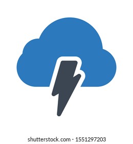 thunderstorm vector glyph colour icon 