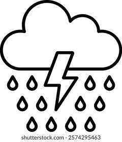 Thunderstorm vector icon. Can be used for printing, mobile and web applications.