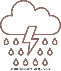 Thunderstorm vector icon. Can be used for printing, mobile and web applications.