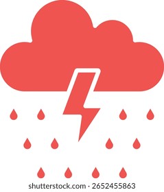 Ícone de vetor de tempestade com trovoadas. Pode ser usado para impressão, aplicativos móveis e da Web.
