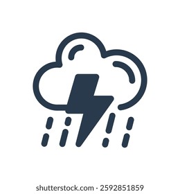 Thunderstorm Vector Icon for Springtime