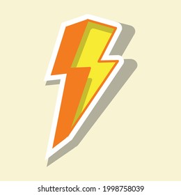 Thunderstorm vector illustration. Thunderbolt, lightning strike. 