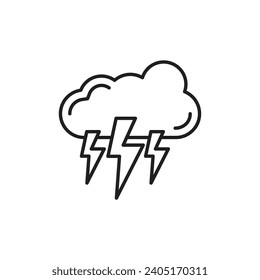 Thunderstorm vector line icon illustration
