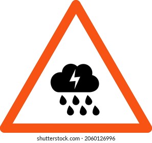 Thunderstorm Warning vector illustration. A flat illustration design of Thunderstorm Warning icon on a white background.