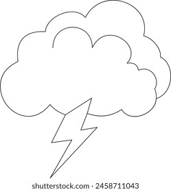 Thunderstorm - Weather Editable Thin Line Icon.