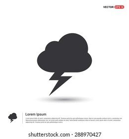 thunderstorm weather icon - abstract logo type icon - isometric white background. Vector illustration