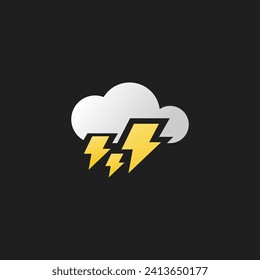 Thunderstorm weather icon or Cloudy weather icon vector isolated. Best Thunderstorm weather icon for apps, websites, print design, and more.