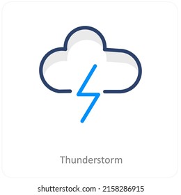 Thunderstorm And Weather Icon Concept