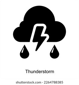 Thunderstorm and weather icon concept