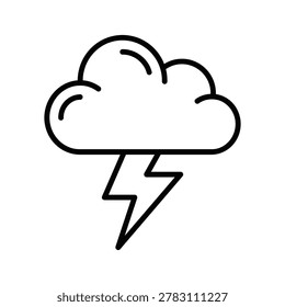 Thunderstorm weather icon with lightning bolt lightning forecast meteorology minimalist blackandwhite monochrome