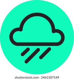 thunderstorm weather outline icon.severe weather alert.stock illustration