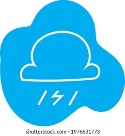 Thunderstorm with wind, icon illustration, vector on white background