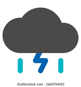 thunderstorms icon with flat style. Suitable for website design, logo, app and ui.