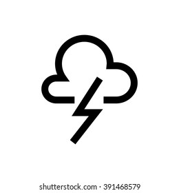 Thunderstorms, weather line icon. Pixel perfect fully editable vector icon suitable for websites, info graphics and print media.