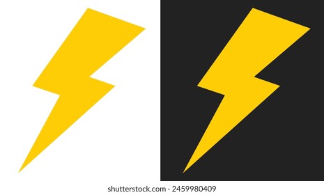 thunderstrike vector with yellow color with black and white backgrounds