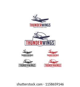 thunderwings, a design logo set