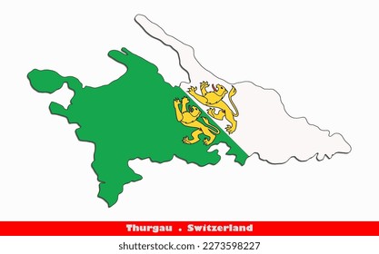 Thurgau Canton in Switzerland Flag