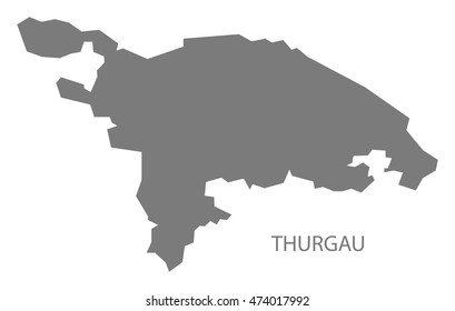 Thurgau Switzerland Map grey