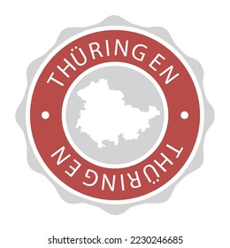 Thuringia, Germany Badge Map Vector Seal Vector Sign. National Symbol Country Stamp Design Icon Label. 