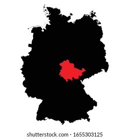Thuringia state highlighted on Germany map Vector EPS 10