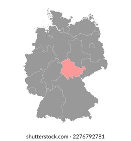 Thuringia state map. Vector illustration.