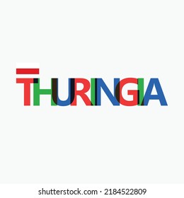 Thuringia vector RGB overlapping letters typography with flag. German state logotype decoration.