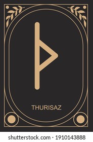 Thurisaz runa. Gate, passivity. Vector illustration.