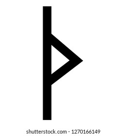 Thurisaz rune Tpurizas Tor Thorn icon black color