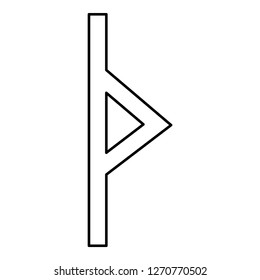 Thurisaz rune Tpurizas Tor Thorn icon black color