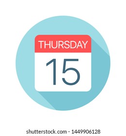 Thursday 15 - Calendar Icon - Vector Illustration