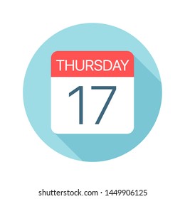 Thursday 17 - Calendar Icon - Vector Illustration