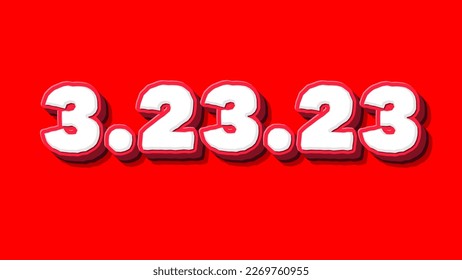 Thursday, 23 march 2023 red white 3d text effect banner